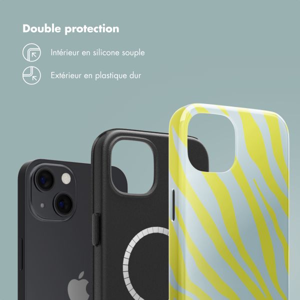 Selencia Coque arrière Vivid avec MagSafe Apple iPhone 13 - Zebra Winter Sky Titanium Yellow