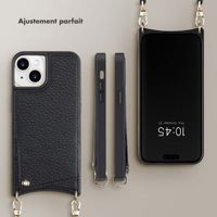 Selencia Coque de télephone Nova avec cordon et porte-cartes Apple iPhone 15 - Noir