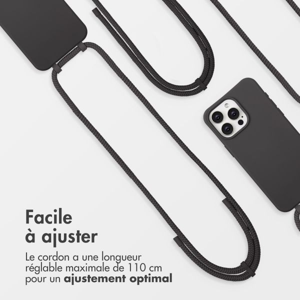 imoshion Coque arrière Color avec cordon amovible et MagSafe Apple iPhone 15 Pro Max - Black Coffee
