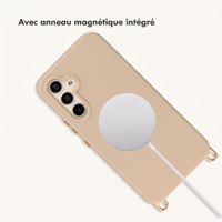Selencia Coque arrière Rivièra avec MagSafe avec crochets amovibles Samsung Galaxy A54 (5G) - Milky Latte