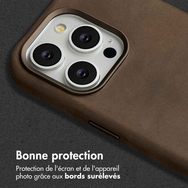 Accezz Coque MagSafe en cuir vintage Apple iPhone 15 Pro - Rustic Brown