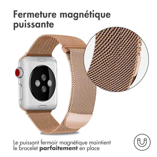 imoshion Bracelet magnétique milanais Apple Watch | 38/40/41/42 mm - Taille S - Rose Doré