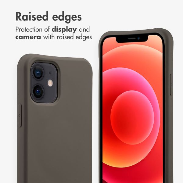 imoshion Coque arrière Color avec cordon amovible et MagSafe Apple iPhone 12 (Pro) - Black Coffee