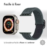 imoshion Bracelet en nylon élastique Apple Watch | 44/45/46/49 mm - Gris foncé
