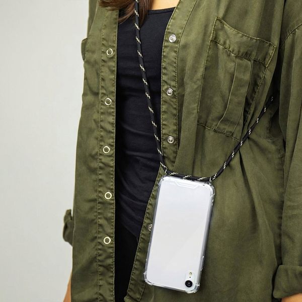 imoshion Coque arrière transparente avec cordon Apple iPhone 8 Plus / 7 Plus - Noir & Doré