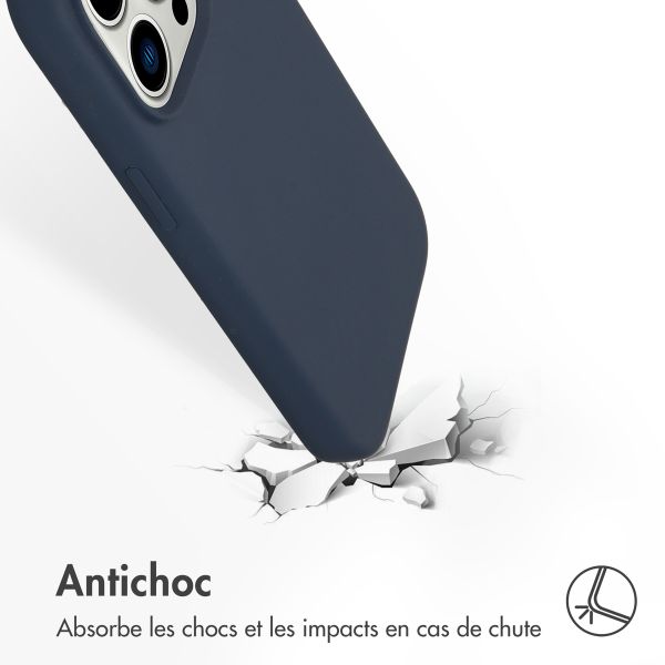 Accezz Coque Liquid Silicone Apple iPhone 14 Pro - Bleu foncé