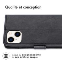 imoshion Étui de télephone portefeuille de luxe Apple iPhone 15 - Noir