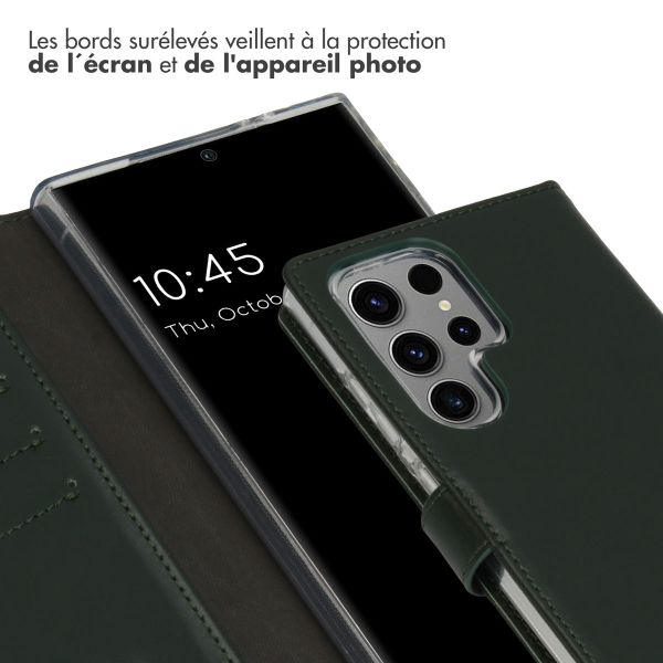 Selencia Étui portefeuille en cuir véritable Samsung Galaxy S24 Ultra - Vert