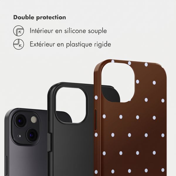 Selencia Coque arrière Vivid Apple iPhone 13 - Happy Dots Chocolate