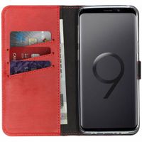 Selencia Étui portefeuille en cuir véritable Samsung Galaxy S9 - Rouge