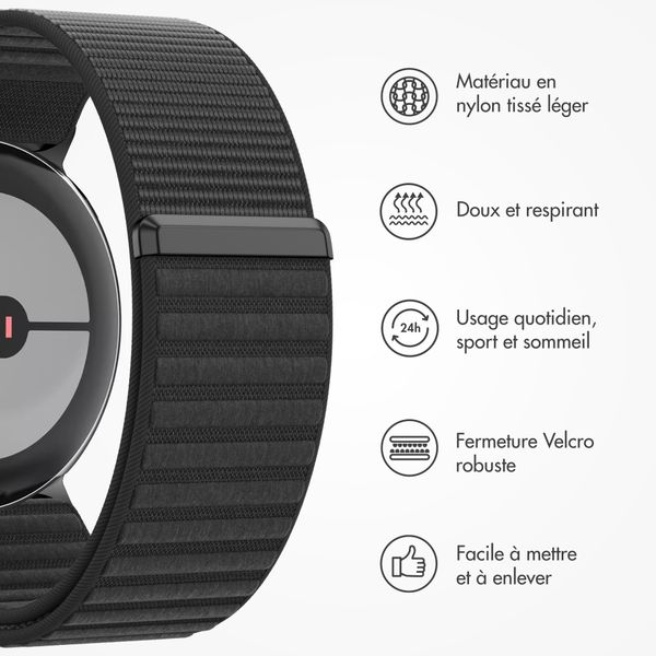 imoshion Bracelet en nylon Google Pixel Watch / Watch 2 / Watch 3 / Watch 4 (41 mm) - Noir