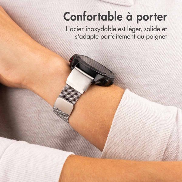 imoshion Bracelet QuickFit® Milanais  - Connexion Garmin 22 mm - Taille L/XL - Argent