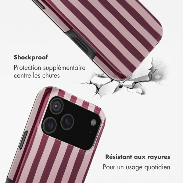 Selencia Coque arrière Vivid avec MagSafe Apple iPhone 18 Pro Max / 17 Pro Max - Bonbon Stripe Raspberry