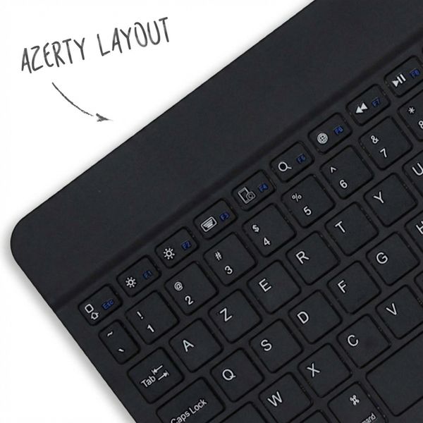 Accezz Étui de tablette portefeuille Bluetooth Clavier Samsung Galaxy Tab A9 Plus - AZERTY / FR - Noir