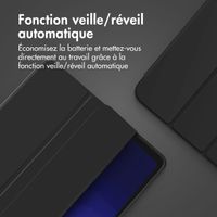 Accezz Coque tablette portefeuille Smart Silicone Samsung Galaxy Tab A9 8.7 pouces - Noir