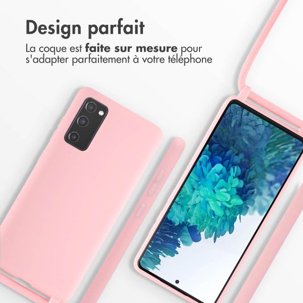 imoshion Coque en silicone avec cordon Samsung Galaxy S20 FE - Rose