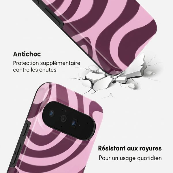 Selencia Coque arrière Vivid avec MagSafe Google Pixel 11 Pro - Wavy Swirl Pink Plum