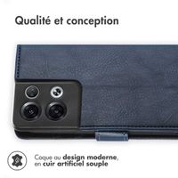 imoshion Étui de télephone portefeuille de luxe Oppo Reno 8 Pro 5G - Bleu foncé