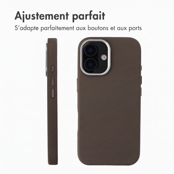 Accezz Coque arrière Mesh avec MagSafe Apple iPhone 16 - Marron