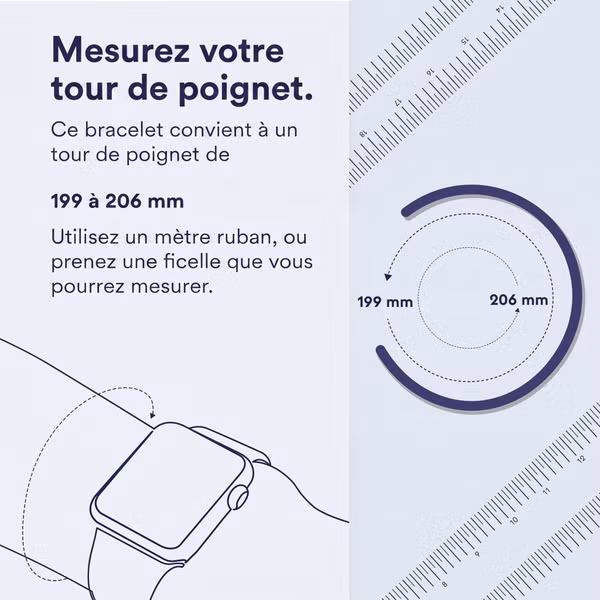 Apple Bracelet Boucle unique en Silicone Apple Watch | 44/45/46/49 mm - Taille 12 - Blue Ocean