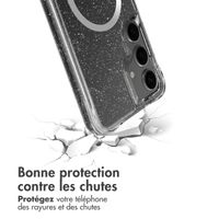imoshion Coque arrière transparente Pailletée avec MagSafe Samsung Galaxy S25 - Argent