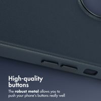 Accezz Coque arrière en cuir avec MagSafe Apple iPhone 13 - Nightfall Blue