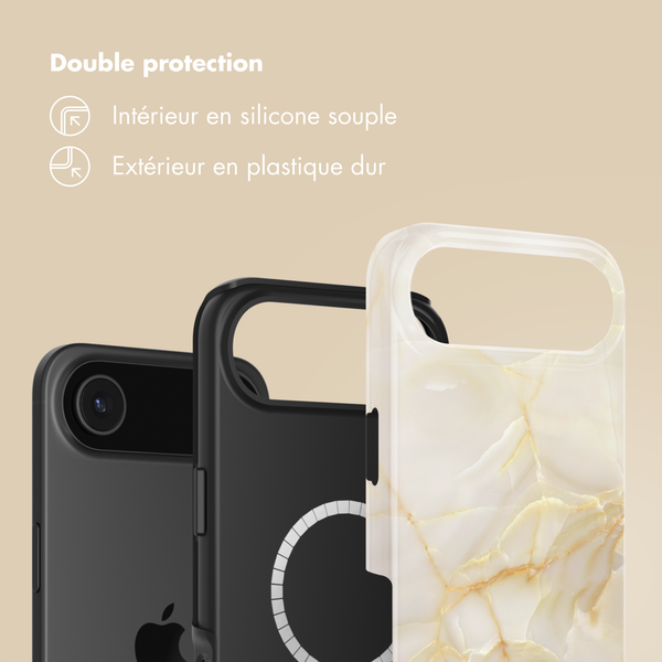 Selencia Coque arrière Vivid avec MagSafe Apple iPhone Air - Golden Beige Marble