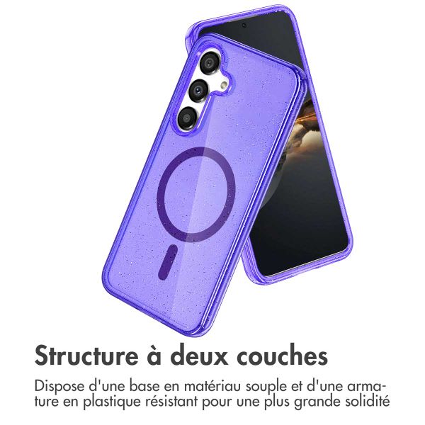 imoshion Coque Pailletée avec MagSafe Samsung Galaxy S25 - Paillettes Violet