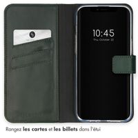 Selencia Étui portefeuille en cuir véritable Apple iPhone 15 Plus - Vert