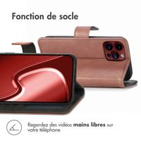 imoshion Étui de télephone portefeuille de luxe Apple iPhone 15 Pro Max - Marron