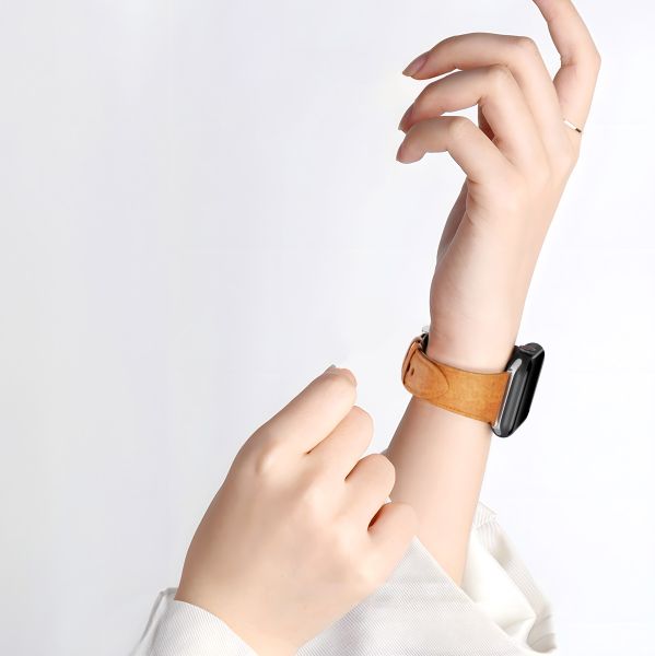 WiWu Bracelet vintage en cuir Apple Watch | 44/45/46/49 mm - Marron clair