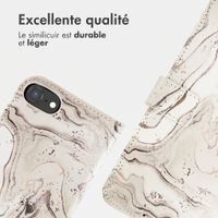 imoshion Étui de télephone portefeuille Design Apple iPhone SE (2022 / 2020) / 8 / 7 / 6(s) - Sandy Marble