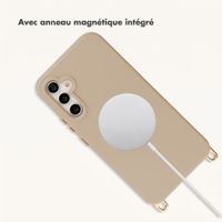 Selencia Coque arrière Rivièra avec MagSafe avec crochets amovibles Samsung Galaxy A34 (5G) - Milky Latte