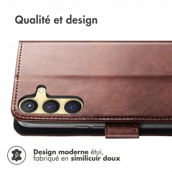 imoshion Étui de télephone portefeuille de luxe Samsung Galaxy S25 / S24 - Marron foncé