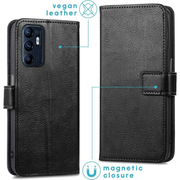 imoshion Étui de télephone portefeuille de luxe Oppo Reno 6 5G - Noir