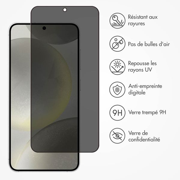 Accezz Protection d'écran en verre trempé Privacy Samsung Galaxy S25 / S24