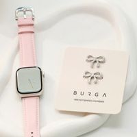 Burga Bracelet en cuir véritable  - Apple Watch | 44/45/46/49 mm / Connexion universelle 20 mm - Pillow Talk / Silver