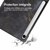 imoshion Coque tablette Design Trifold Samsung Galaxy Tab S9 11.0 pouces / S10 Lite / S10 FE / S9 FE 10.9 pouces - Black Marble