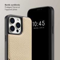 Selencia Coque de télephone Nova avec cordon et porte-cartes Apple iPhone 15 Pro Max - Beige
