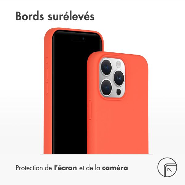 Accezz Coque Liquid Silicone avec MagSafe Apple iPhone 15 Pro Max - Nectarine