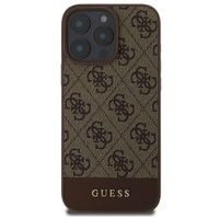 Guess Coque arrière Bottom Stripe 4G Apple iPhone 16 Pro Max - Marron