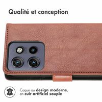 imoshion Étui de télephone portefeuille de luxe Motorola Thinkphone 25 / Edge 50 Neo / Edge 60 Neo - Marron