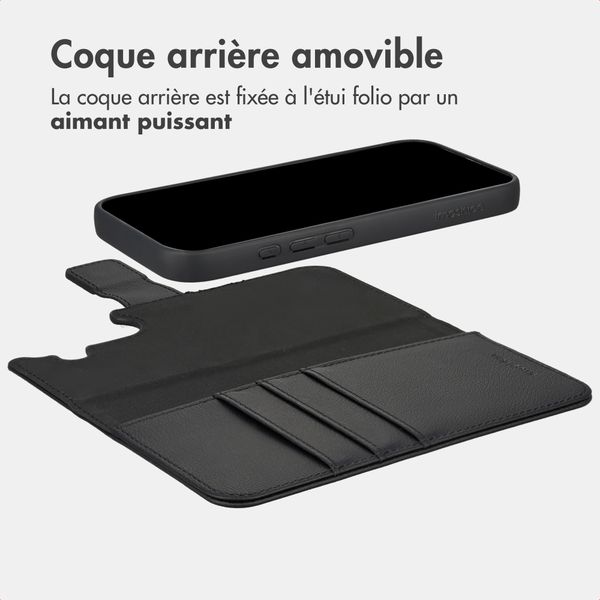 imoshion Étui portefeuille luxe 2-en-1 amovible Apple iPhone 17 - Noir