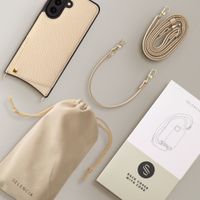 Selencia Coque de télephone Nova avec cordon et porte-cartes Samsung Galaxy A57 (5G) - Beige