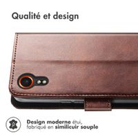 imoshion Étui de télephone portefeuille de luxe Samsung Galaxy Xcover 7 - Marron foncé