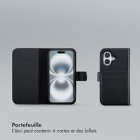 Selencia Étui portefeuille amovible Olyn avec MagSafe Apple iPhone 16 - Noir