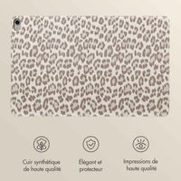 Selencia Coque tablette Sabi avec imprimé léopard Apple iPad Air 11 pouces (2026) M4 / (2025) M3 / (2024) M2 / Air 5 (2022) / Air 4 (2020) - Soft Ivory