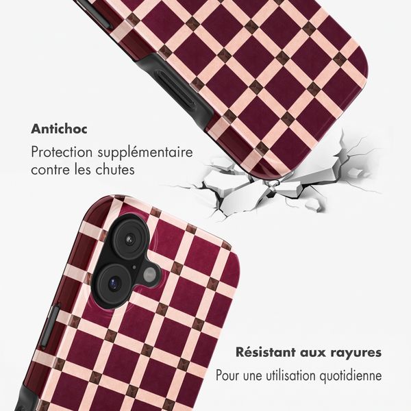 Selencia Coque arrière Vivid avec MagSafe Apple iPhone 17 - Check This Burgundy