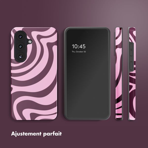 Selencia Coque arrière Vivid avec MagSafe Samsung Galaxy S26 - Wavy Swirl Pink Plum