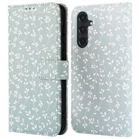 imoshion Étui de télephone portefeuille Design Samsung Galaxy A55 - Smoke Green Flowers